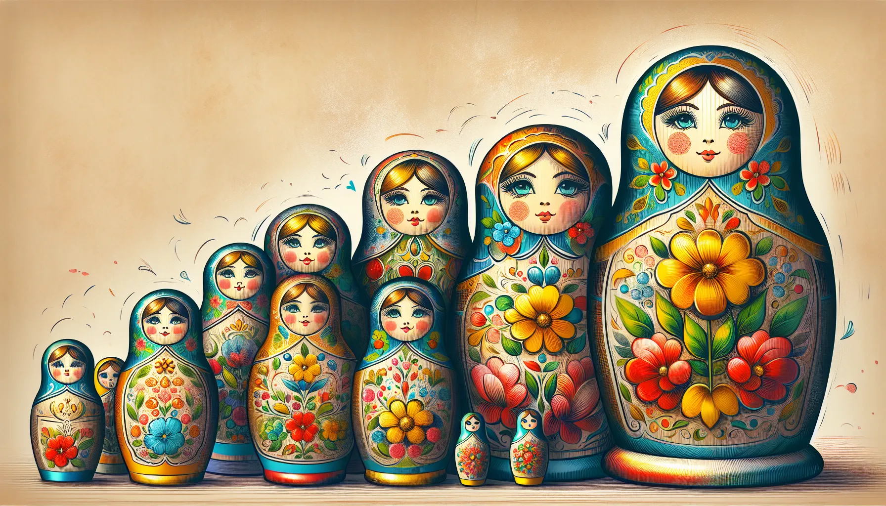 As bonecas russas são uma forma de arte e história em miniatura. Também conhecidas como matrioskas, essas bonecas são feitas de madeira e são famosas pela sua forma única e empilhável.

Cada boneca russa é composta por várias peças que se encaixam umas nas outras. A maior boneca é geralmente pintada à mão e possui um design elaborado, muitas vezes representando uma